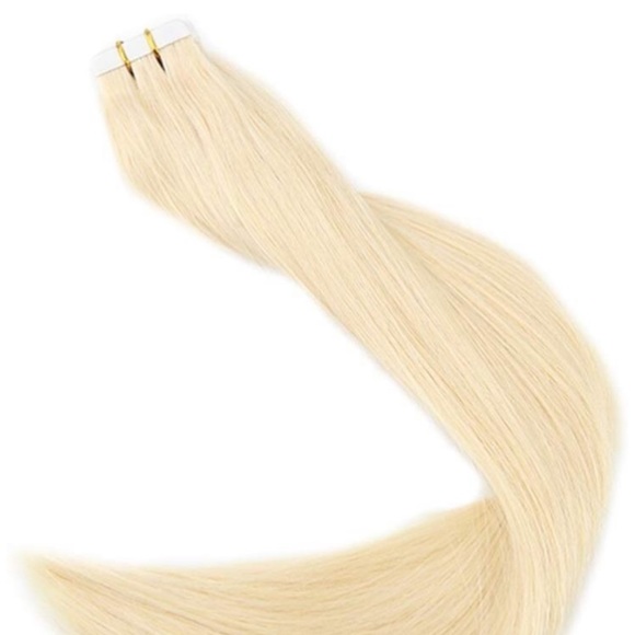 ✨4 18” PLATINUM Blonde HUMAN HAIR TAPE INS *NWT*